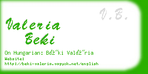 valeria beki business card